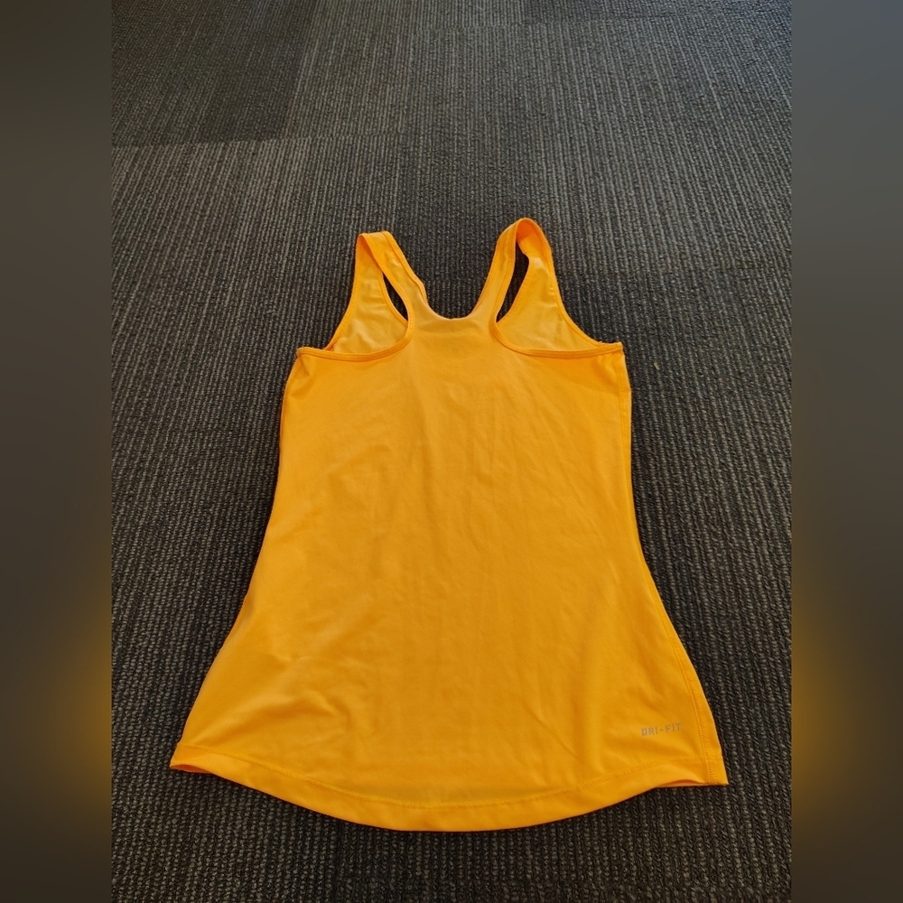 Nike Yellow Racerback Tank with White Swoosh - Picture 4 of 5